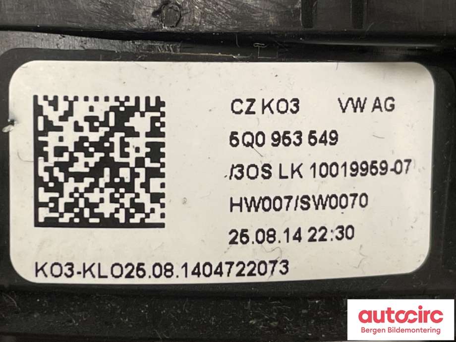 Bryter combi til VW Golf VII 2012-2017 (Fase 1)  (VOLKSWAGEN|5Q0 953 549|)