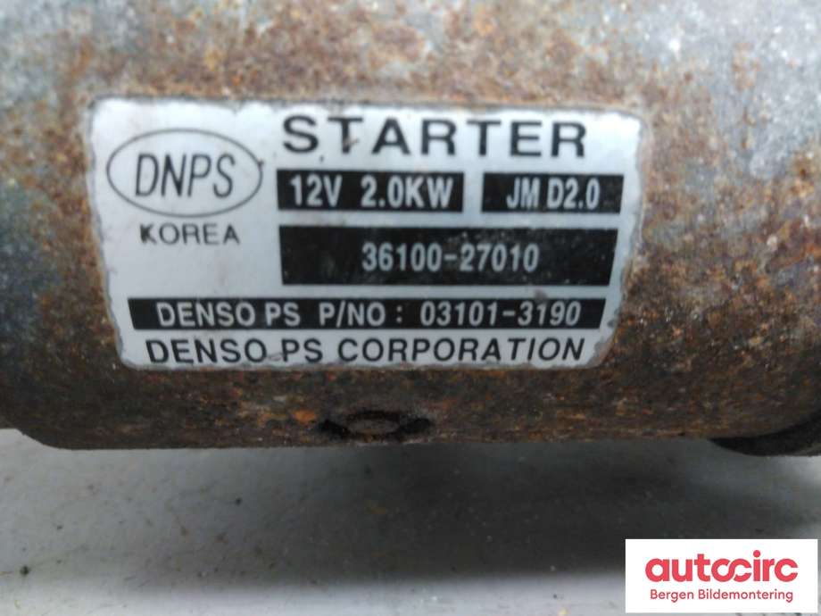 Starter diesel til Hyundai Santa Fe 2006-2009 (Type II, Fase 1)  (HYUNDAI|36100 27010||36100-27010)