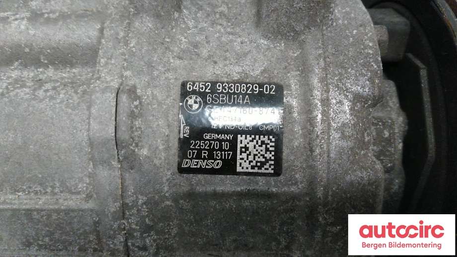 Aircondition kompressor til BMW 1-Serie 2015-2019 (Fase 2) (F20/F21) (F20/F21) (BMW|64 52 9 223 694||6452 9330829-02)