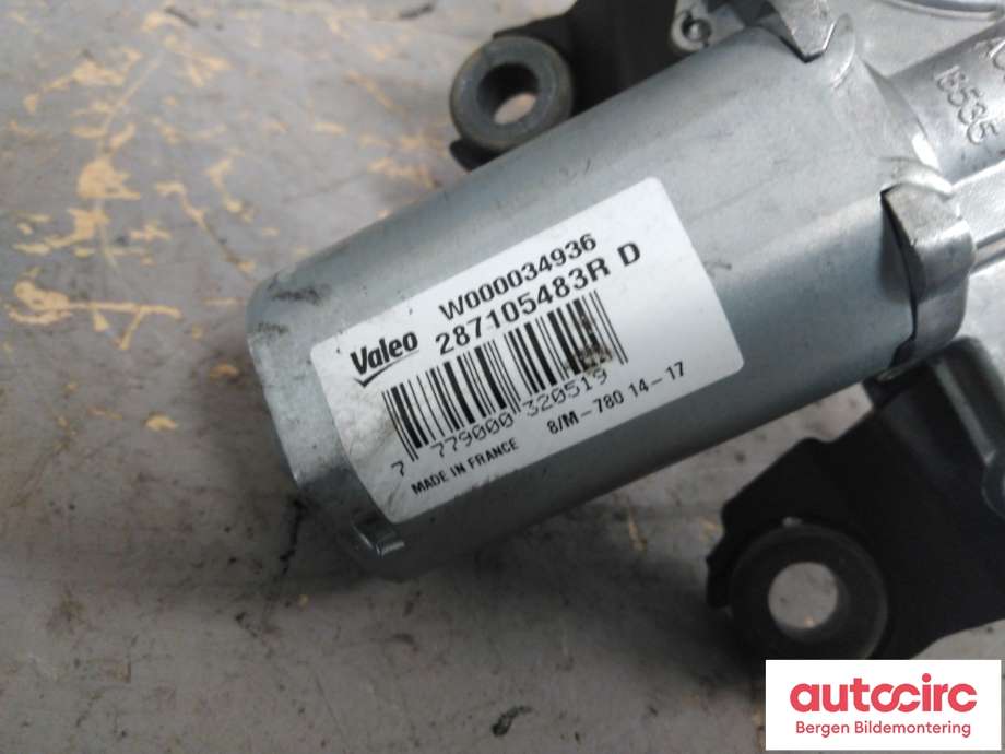 Viskermotor bakrute til Renault Zoe 2013-2019 (Fase 1)  (RENAULT|287105483R|)