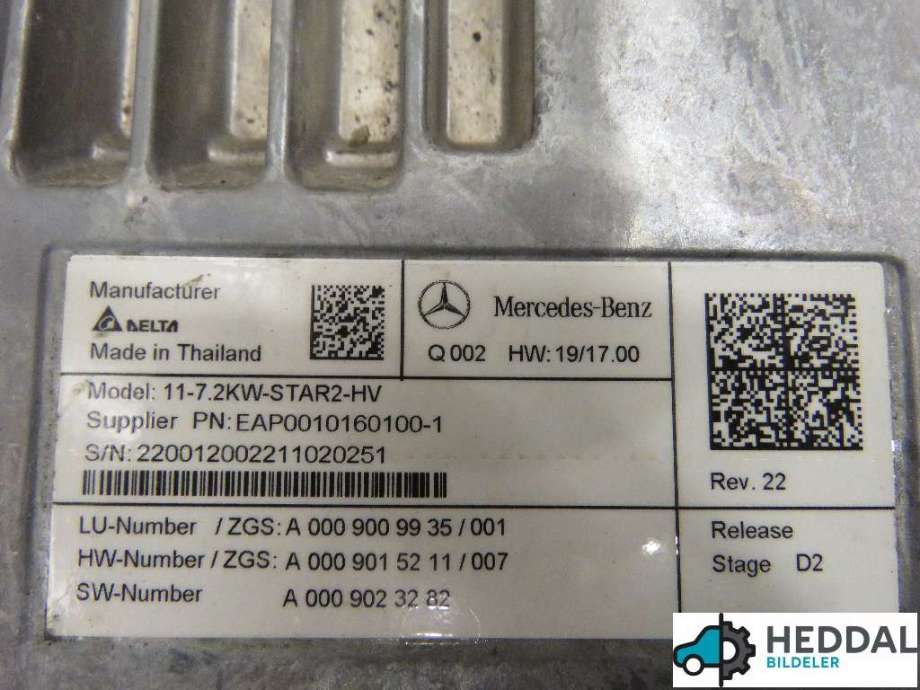 Batterilader (OBC - On Board Charger) til Mercedes EQB 2022-->>  (A0009009935|)
