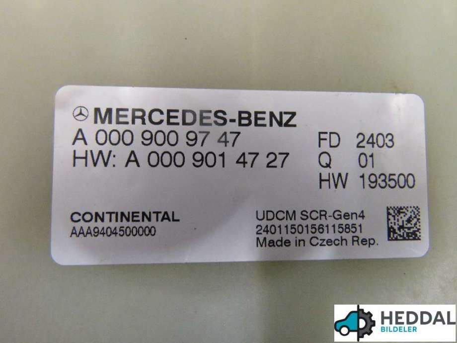 Styreenhet diverse til Mercedes Sprinter 2018-->> (907/910) (907/910) (MERCEDES|A0009009747|)