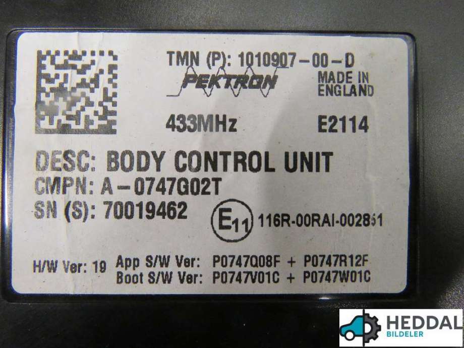 Styreenhet diverse til Tesla Model S 2013-2016 (Fase 1)  (TESLA|A-0747G02T|)