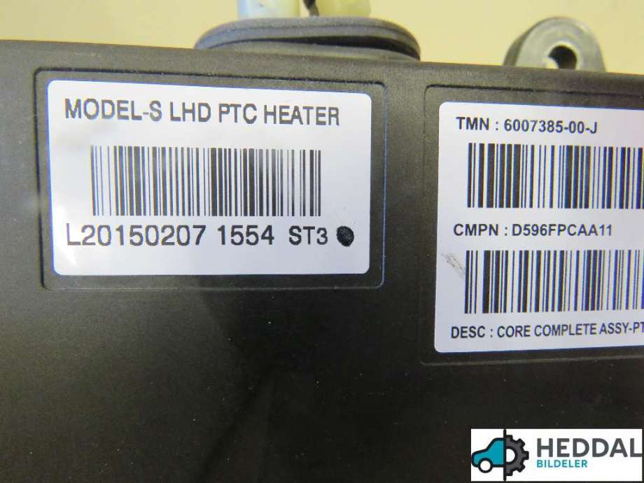 Varmeapparat register til Tesla Model S 2013-2016 (Fase 1)  (TESLA|1041265-00-F|)