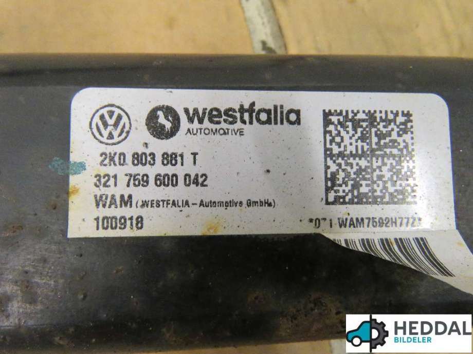 Hengerfeste til VW Caddy 2015-2020 (Type III, Fase 3) (VOLKSWAGEN|2K0 092 101 C|)