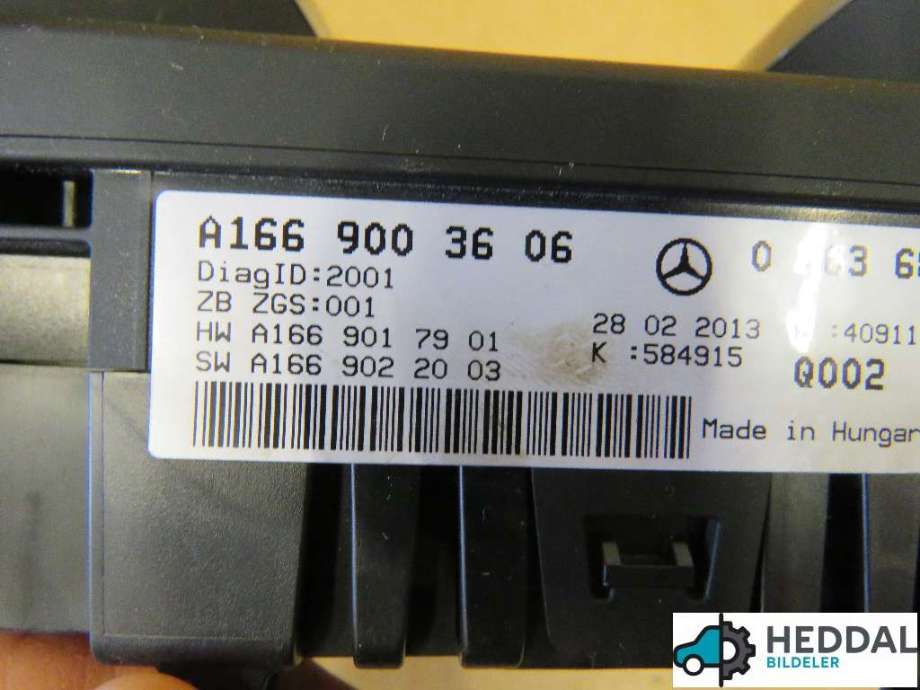 Speedometer til Mercedes ML 2011-2015 (Fase 1) (W166) (W166) (MERCEDES|A1669003606|)