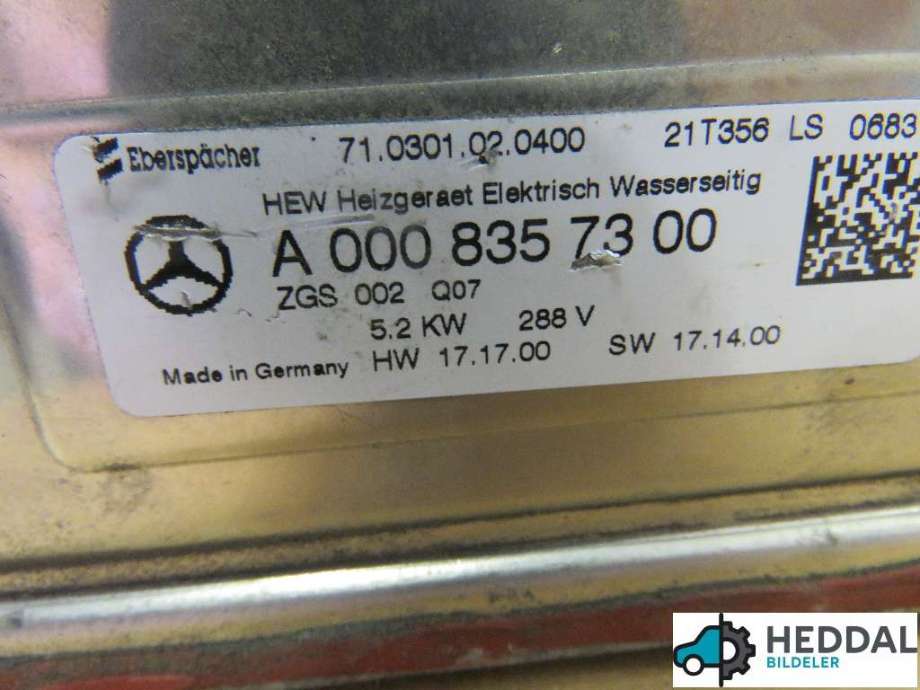 Varmeapparat register til Mercedes EQV 2020-->> (W447) (W447) (MERCEDES|A0008357300|)