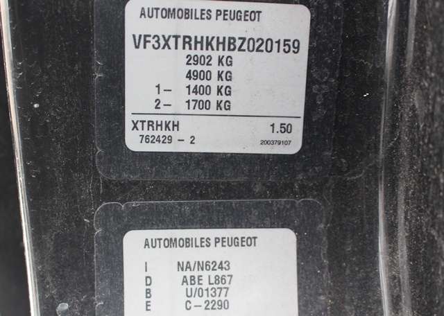 Peugeot Expert 2007-2016 (Type II) , Motorkode: RHK|120HK, Girkassekode: 20MB30
