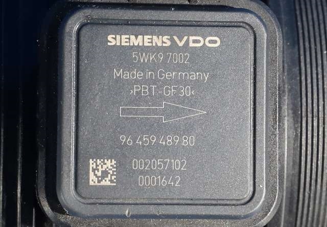 Luftmengde/luftmassemåler til Peugeot Expert 2007-2016 (Type II)  (SIEMENS|5WK9 7002|96 459489 80|)