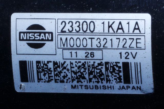 Starter til Nissan Juke 2010-2014 (Fase 1)  (MITSUBISHI|M000T32172ZE|23300-1KA1A|)