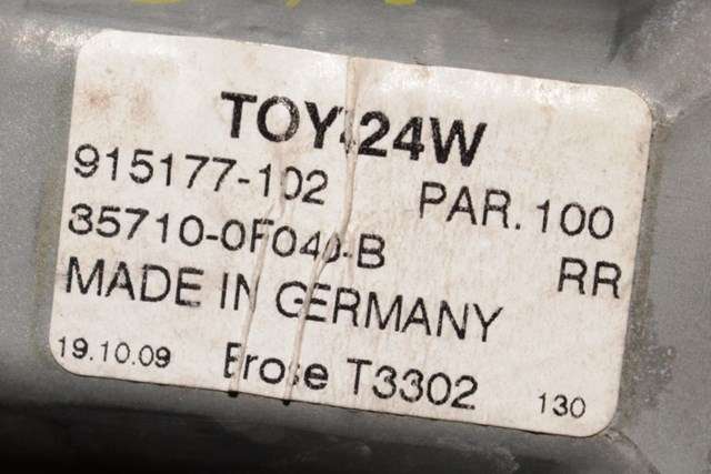 Ruteheis høyre bak til Toyota Verso 2009-2016 (Type III) (TOYOTA|35710-0F040-B|)