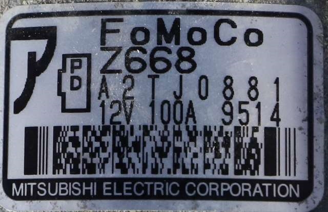 Dynamo til Mazda 3 2009-2013 (Type II)  (MITSUBISHI|A2TJ0881|)