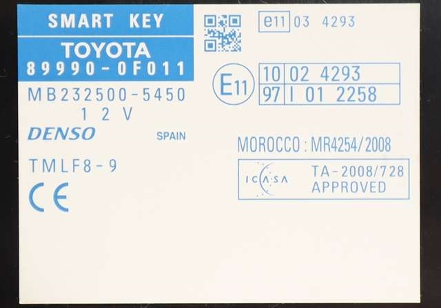 Styreenhet nøkkelfri/keyless til Toyota Verso 2009-2016 (Type III) (TOYOTA|89990-0F011|)