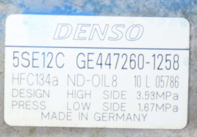 Aircondition kompressor til Toyota Verso 2009-2016 (Type III)  (DENSO|447260-1258|)