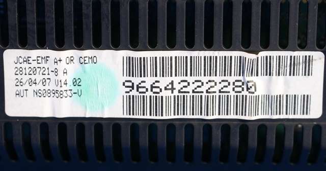 Instrument kjørecomputer til Citroën Jumpy 2007-2016 (Type II)  (JOHNSON|28120721-8 A|96 642222 80|)