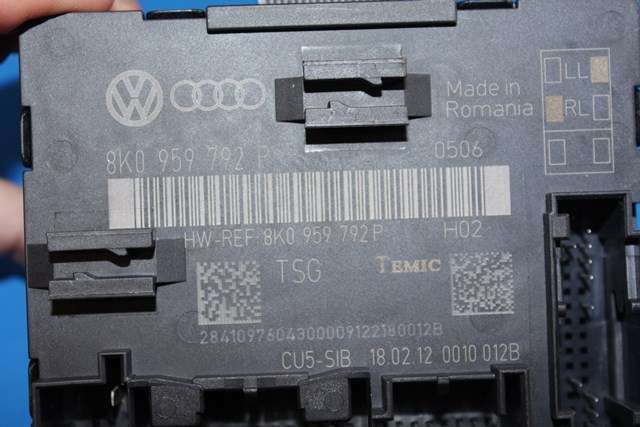 Styreenhet dør høyre bak til Audi Q5 2008-2012 (Type I, Fase 1) (VAG|8K0 959 795 D|)
