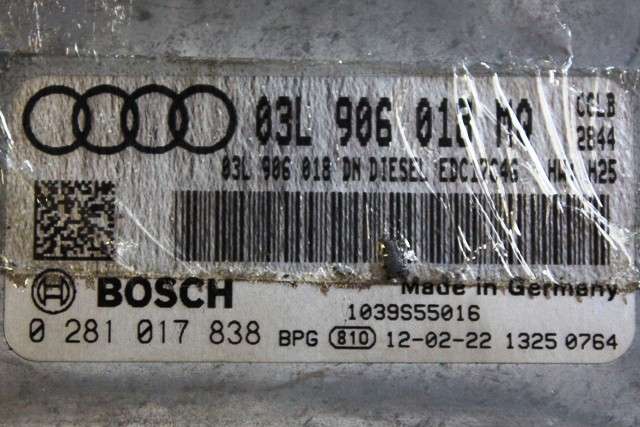 Styreenhet motor til Audi Q5 2008-2012 (Type I, Fase 1) (BOSCH|0 281 017 838|03L 906 018 MQ|)