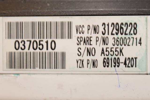 Instrumentpanel til Volvo V50 2007-2012 (Fase 2) (YAZAKI|69199-420T|31296228|)