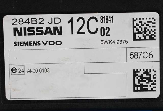 Styreenhet comfort (BCM) til Nissan Qashqai 2007-2010 (Type I, Fase 1) (SIEMENS|5WK4 9375|284B2-JD12C|)