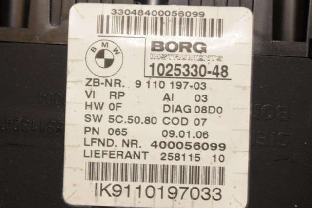 Instrumentpanel til BMW 3-Serie 2005-2011 (E90/E91/E92/E93) (E90/E91/E92/E93) (BORG|1025330-48|9 110 197|)