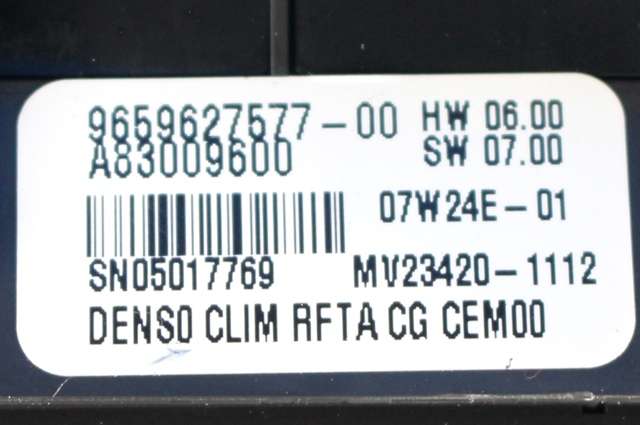 Varmeapparat betjening til Citroën C4, Picasso 2006-2013 (Type I)  (CITROEN|96 596275 77-00|)