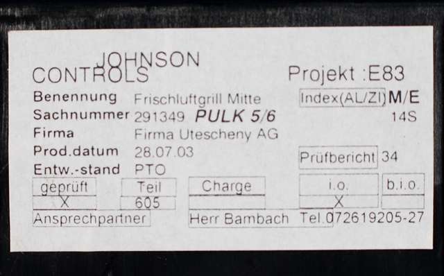 Dashbord friskluftdyse midtkonsoll til BMW X3 2003-2006 (Fase 1) (E83) (E83) (BMW|3 400 074|)