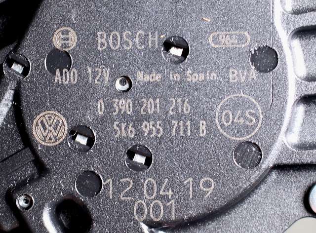 Viskermotor bakrute til VW Golf VI 2008-2012 (BOSCH|0 390 201 216|5K6 955 711 B|)