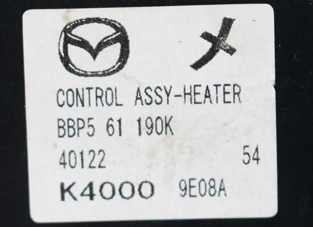 Varmeapparat betjening til Mazda 3 2009-2013 (Type II) (MAZDA|BBP5-61-190K|)