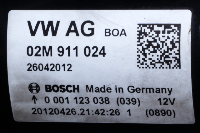 Starter diesel til VW Golf VI 2008-2012 (BOSCH|0 001 123 038|02M 911 024|)