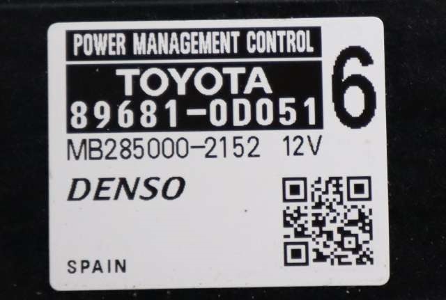 Styreenhet diverse til Toyota Yaris 2012-2014 (Type III, Fase 1) (TOYOTA|89681-0D051|)