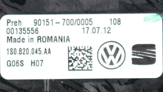 Varmeapparat betjening til VW Up 2012-2019  (VAG|1S0 820 045 AA|)