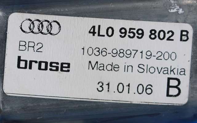 Ruteheis, kun motor, høyre foran til Audi Q7 2006-2010 (Type I, Fase 1) (VAG|4L0 959 802 B|)