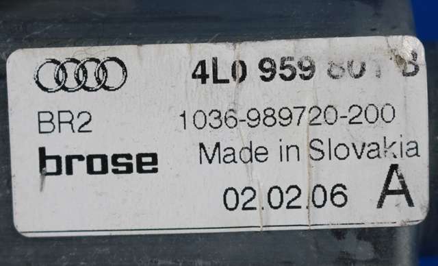 Ruteheis, kun motor, venstre bak til Audi Q7 2006-2010 (Type I, Fase 1)  (VAG|4L0 959 801 B|)