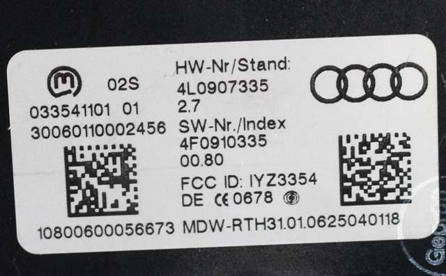 Styreenhet nøkkelfri/keyless til Audi Q7 2006-2010 (Type I, Fase 1)  (VAG|4L0 907 335|)