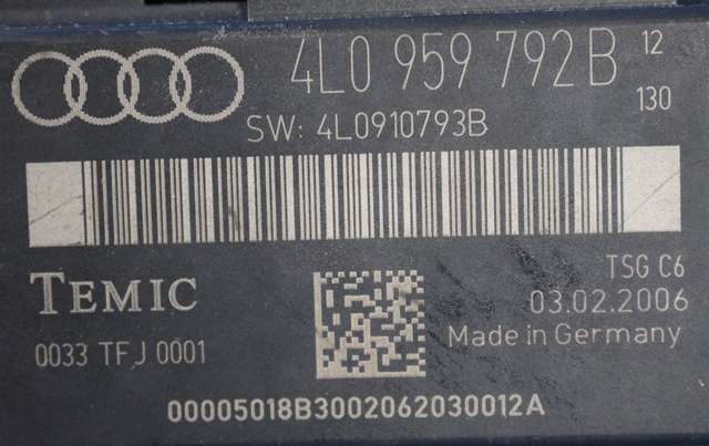 Styreenhet dør høyre foran til Audi Q7 2006-2010 (Type I, Fase 1)  (VAG|4L0 959 792 B|)