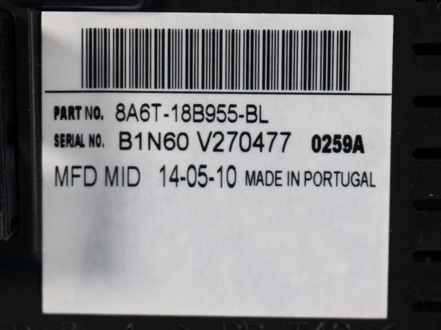 Instrument kjørecomputer til Ford Fiesta 2008-2012 (Type VI, Fase 1) (FORD|8A6T-18B955-BL|)