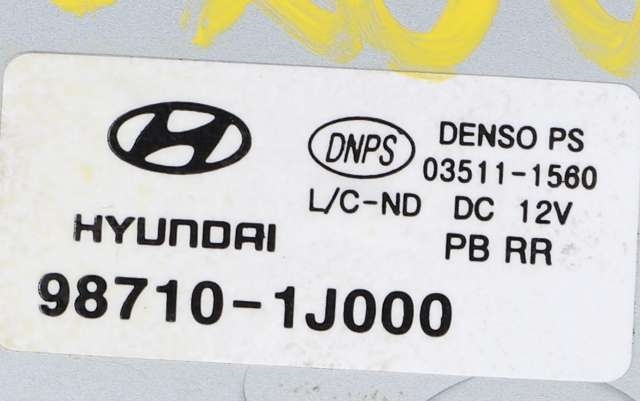 Viskermotor bakrute til Hyundai i20 2009-2014 (Type I)  (HYUNDAI|98710-1J000|)