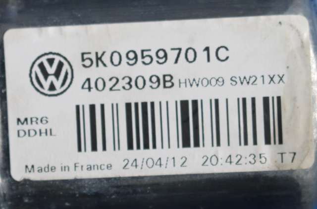 Ruteheis, kun motor, venstre foran til VW Golf VI 2008-2012  (VAG|5K0 959 701 C|)