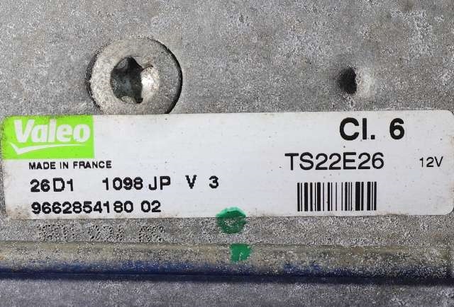 Starter diesel til Citroën Jumpy 2007-2016 (Type II) (VALEO|TS22E26|96 628541 80|)