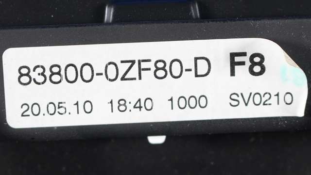Instrumentpanel til Toyota Corolla 2007-2013  (VDO|A2C53386257|83800-0ZF80-D|)