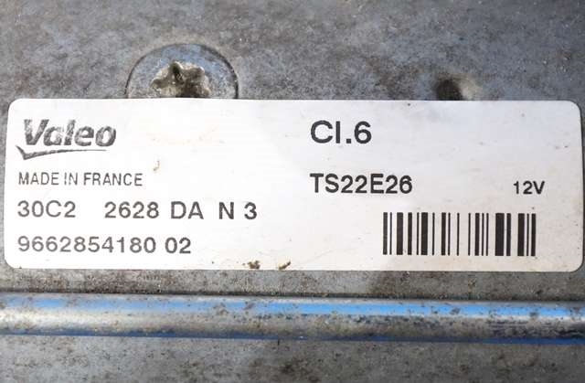 Starter diesel til Peugeot 508 2011-2014 (Type I, Fase 1) (VALEO|TS22E26|96 628541 80|)