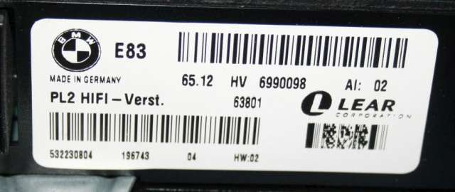 Bilstereo forsterker til BMW X3 2007-2010 (Fase 2) (E83) (E83) (BMW|6 990 098|)