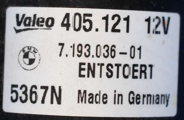 Viskermotor frontrute komplett m/overføring til BMW 1-Serie 2004-2011 (E81/E82/E87/E88) (E81/E82/E87/E88) (VALEO|405.121|7 193 036|)