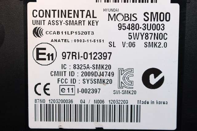 Styreenhet nøkkelfri/keyless til Kia Sportage 2010-2016 (Type III) (KIA|95480-3U003|)