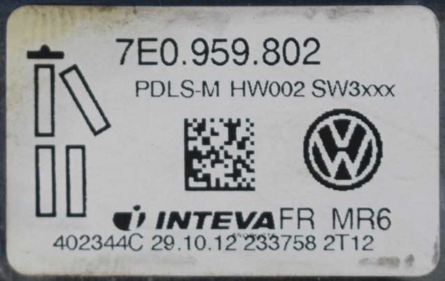 Ruteheis, kun motor, høyre foran til VW Transporter / Caravelle 2009-2015 (Fase 2) (T5) (T5) (VAG|7E0 959 802|)