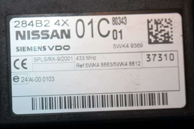 Styreenhet comfort (BCM) til Nissan Navara 2005-2010 (Fase 1) (D40) (D40) (SIEMENS|5WK4-9369|284B2-4X01C|)