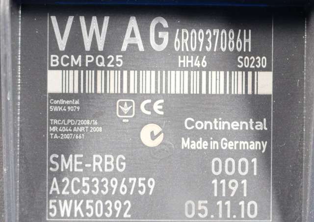 Styreenhet comfort (BCM) til VW Polo 2009-2014 (Type V, Fase 1) (VAG|6R0 937 086 H|)