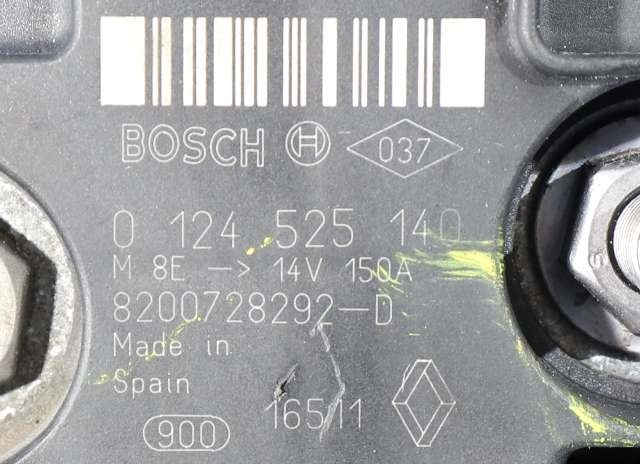 Dynamo diesel til Nissan NV200 2010-2019  (BOSCH|0 124 525 140|8200 728292. 14 VOLT - 150 AMP|)