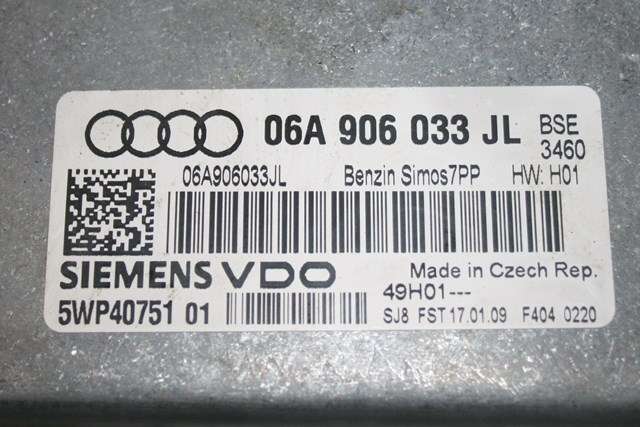 Styreenhet motor til Audi A3 2009-2012 (Type II, Fase 2)  (SIEMENS|5WP4 0751-01|06A 906 033 JL|)
