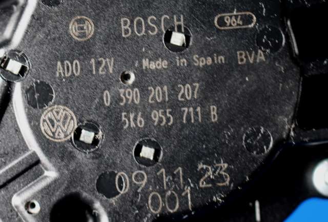 Viskermotor bakrute til VW Golf VI 2008-2012 (BOSCH|0 390 201 207|5K6 955 711 B|)